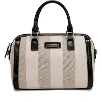 Diana & Co Handtasche Lumina Nova Streifen Grau und Schwarz mit Reißverschluss Black and Grey UNICA 25x20x14.5 cm