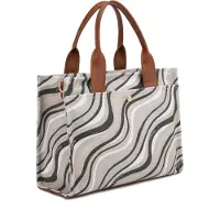 Diana & Co Firenze Handtasche Hellgrün Wellenmuster Polyester Polyurethan Light Green UNICA 34x27x15 cm