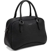 Diana & Co Firenze Handtasche aus Vegan Leather mit Reißverschluss und abnehmbarem Schultergurt Diana&Co Black B UNICA 34x22x16 cm 851-1PT-BLACK