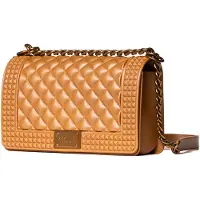 Marc Ellis Erevan Prime Gummitasche mit Steppung Oro e Argento UNICA 25x15x8 cm FLAT_PENKA_M_25-GOLD-SILVER