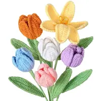 Merkloos Omgoods - Künstliche Tulpenblumen, Blumenstrauß, 6 Stück