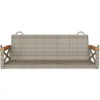 vidaXL Hängebank Grau 109x62x40 cm Poly Rattan