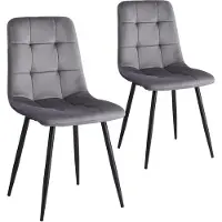 StarTech.com Esszimmerstühle Samt 2er Set - Esszimmerstuhl Küchenstuhl - Weich gepolsterter Sitz - Metallbeine - Skandinavisches minimalistisches Design - Für Küche Wohn- und Esszimmer Restaurant - Grau