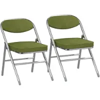 StarTech.com Klapptühle - 2er Set Klappbare Esszimmerstühle - Extra Dick Gepolstert - Metallgestell - Für Esszimmer Wohnzimmer Büro Gäste - Grün