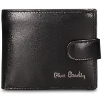 Pierre Cardin Herrengeldbörse Echtleder schwarz Druckknopf Black B UNICA 11x9.5x2 cm G05-149-NERO
