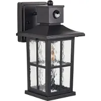 Beliani Außenwandleuchte Schwarz Metall 32 cm mit Bewegungsmelder Modern Laternen-Optik Beleuchtung für Außen Draußen Terrasse Balkon Ausstattung