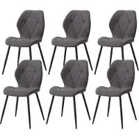 StarTech.com Esszimmerstühle, 6er-Set - Moderne minimalistische Stühle - Metallgestell - Ohne Armlehnen - Nicht drehbar - Zur Selbstmontage - Dunkelgrau