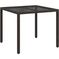 vidaXL Gartentisch Braun 90 x 90 x 75 cm Poly-Rattan