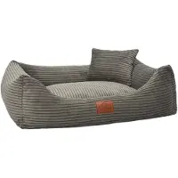 Merkloos Cord Stoff Hundebett mit abnehmbarem, waschbaren Bezug (Braun, Größe S, 67x52 cm)