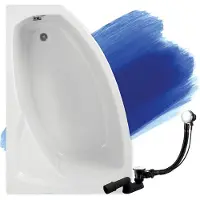 Badland Eckbadewanne Badewanne Frida LINKS 150x90 mit Ablaufgarnitur und Füßen GRATIS ohne Verkleidung
