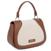 Diana & Co Firenze Zweifarbige Handtasche mit verstellbarem Schultergurt und Klappenverschluss Light Green UNICA