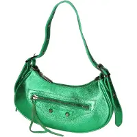 Gave Lux Handtasche Gloria aus echtem Wildleder Handwerk Jade UNICA 12x25x6 cm