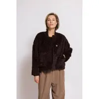 Zhrill Kurzblazer "MERA", Damen, Gr. L, braun, Web, Obermaterial: 100% Polyester, unifarben, bequem hüftlang, Rundhals, Blazer Kurzblazer, Blouson / Felljacke mit Eingrifftaschen