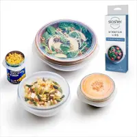 Stasher Stretch Deckel Silikon Variety 4er-Pack, dehnbar, luftdicht, Klar