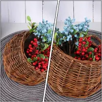 Markenlos Geflochtene Rattan-Hängekörbe, 2 Stück, für Blumenarrangements auf dem Balkon, im Innenbereich, im Garten und bei Hochzeiten