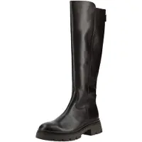 Gabor Stiefel , Damen, Gr. 41, Textil, Normalschaft, braun (dunkelbraun), Kalbsleder, unifarben, Schuhe Stiefel, Blockabsatz, Langschaftstiefel mit Innenreißverschluss, Topseller