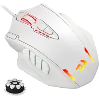 Redragon M908 Impact MMO Gaming Maus Kabelgebunden RGB 12400 DPI Weiß