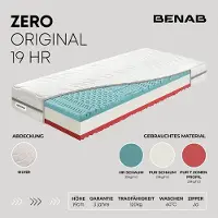 Benab Schaummatratze Zero Original 19 HR Matratze 70 x 195 cm H3 / H4 hart 19 cm hohe Schaummatratzen, Silber, PUR, HR, Knoben, 7 Zonen
