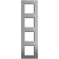 Legrand LNA4802M4NA Abdeckrahmen LIVINGLIGHT: 4-fach, 2 + 2 + 2 + 2 Module, Farbe: Alu Natur