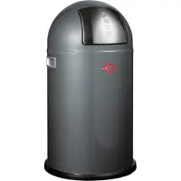 Wesco Pushboy junior Mülleimer in der Farbe graphit, pulverbeschichtetes Stahlbl