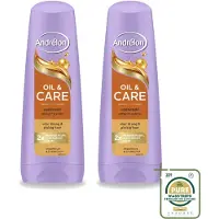 Unilever 2 x Andrélon Oil & Care Conditioner für trockenes und krauses Haar 200 ml - Vorratspackung - 2 Stücke