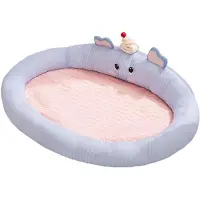 Merkloos Solidchoice – Tierbett aus Eis Seide und Latex, atmungsaktiv, kühlende Unterlage, 80 x 60 x 17 cm, blau