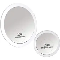 Merkloos Omgoods – Spiegel-Set mit 20-facher und 15-facher Vergrößerung, mit Saugnäpfen – ideal für Make-up und Augenbrauen