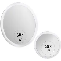 Merkloos Omgoods – Set aus 30-facher und 20-facher Vergrößerungsspiegel mit Saugnäpfen – ideal für Make-up und Augenbrauen