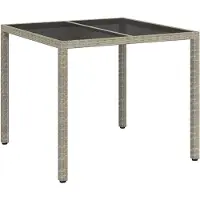 vidaXL Gartentisch Grau 90 x 90 x 75 cm Poly-Rattan