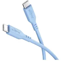 Goobay USB-C Silikon-Ladekabel, für USB-C Geräte, schnellladefähig, Knickschutz, Länge 1,5 Meter, blau