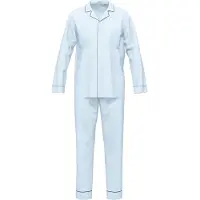 Seidensticker Pyjama "Herren Pyjama Set lang", Herren, Gr. 54, weiß (zen blau), Obermaterial: 100% Baumwolle CO., Homewear-Sets Pyjama, Topseller