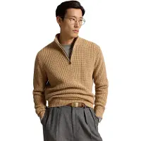 Ralph Lauren für Herren. 710B26770002 Pullover aus Woll-Baumwoll-Mischung in Waffelstrick, beige (M), Lässig, Wolle