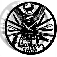 Merkloos Barber Shop Wanduhr - Holz Uhr für Friseure und Schönheitssalons, 30 cm
