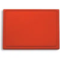 Friedr. Dick Dick Schneidbrett mit Saftrille, 53 x 32,5 cm, Kunststoffschneidbrett beidseitig verwendbar, Farbe: rot
