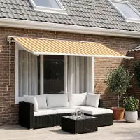 Syfax Markisenersatzstoff Gelb und Weiß 500 x 300 cm Polyester