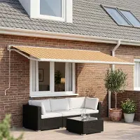 Syfax Markisenersatzstoff Orange und Schwarz 450 x 350 cm Polyester