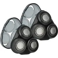 VHBW 2x Ersatz-Scherköpfe kompatibel mit Philips S5075, S5077, S5078, S5079, S5080, S5076, S5085, S5081, S5082, S5090, S5091 Elektrorasierer, Schwarz