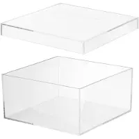 Merkloos Omgoods – Transparente Acryl-Aufbewahrungsbox mit Deckel, 20 x 20 x 10 cm