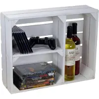 Merkloos Gewürzregal, gebeizt – Aufbewahrungsbox – Küchenregal – Holzkiste – 50 x 40 x 16 cm – Einzigartiges Design