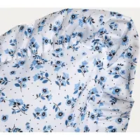 Homla Bettwäsche MELANIE aus Mikrofaser mit Rüschen und blauem Blumenmuster, 220 x 200 cm + 2 x 50 x 60 cm
