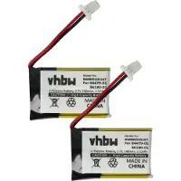 VHBW 2x Akku kompatibel mit Plantronics C054, C054A, C053, C053A, CS530, C565, C565 GAP Wireless Headset Kopfhörer (140 mAh, 3,7 V, Li-Polymer)