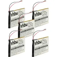 VHBW 5x Akku kompatibel mit Jabra Pro 9450, 9400, 9465, 9400SH, 9460, 9450SH, 9470 Wireless Headset Kopfhörer (230 mAh, 3,7 V, Li-Polymer)