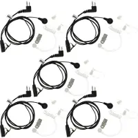 VHBW 5x Headset kompatibel mit Motorola GP88, GP300, GP73, GP600, GP68, CP040 Funkgerät - transparent, schwarz, Akustikschlauch