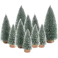 Sonstiges Künstlicher Mini Weihnachtsbaum mit Holzsockel 10/15/20 cm, 10er Set