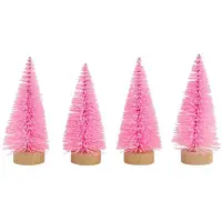 Sonstiges Künstlicher Mini Weihnachtsbaum 4,5cm x 10,5cm Rosa 4er-Set