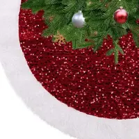 Sonstiges Weihnachtsbaumdecke Rund Pailletten 78cm Rot