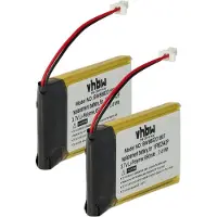 VHBW 2x Akku kompatibel mit Sena SF1, SMH-20S, 10S, SMH-10S, 20S, SF3 Wireless Headset Kopfhörer (650 mAh, 3,7 V, Li-Polymer)