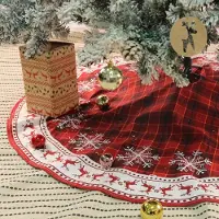 Sonstiges Weihnachtsbaumdecke Rot Schneeflocke Ren 120cm