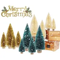 Sonstiges Mini Weihnachtsbäume 12er Set mit Holzsockel, Schneeoptik, Gemischt