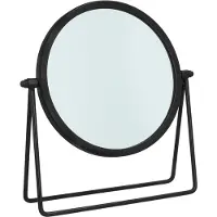 Merkloos Stehender Make-up Spiegel aus Metall - Schwarz - Durchmesser 16,5 cm